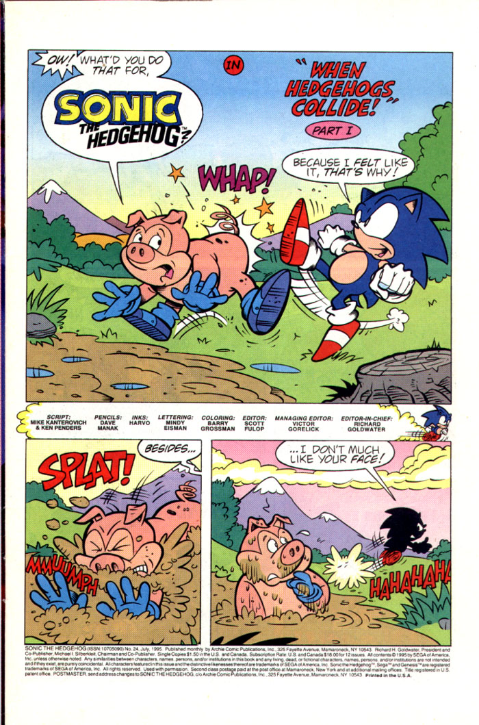Sonic - Archie Adventure Series July 1995 Page 1